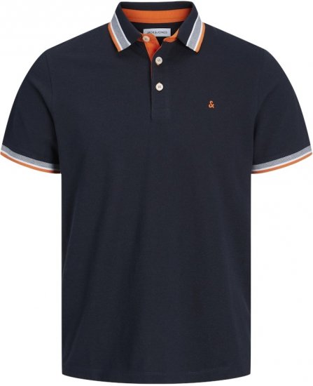 Jack & Jones Paulos Short Sleeve Polo Black Navy - Polo-shirts für herren - Polo-Shirts für Herren in großen Größen