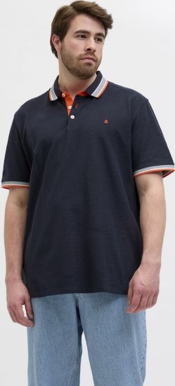 Jack & Jones Paulos Short Sleeve Polo Black Navy - Polo-shirts für herren - Polo-Shirts für Herren in großen Größen