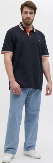 Jack & Jones Paulos Short Sleeve Polo Black Navy - Polo-shirts für herren - Polo-Shirts für Herren in großen Größen