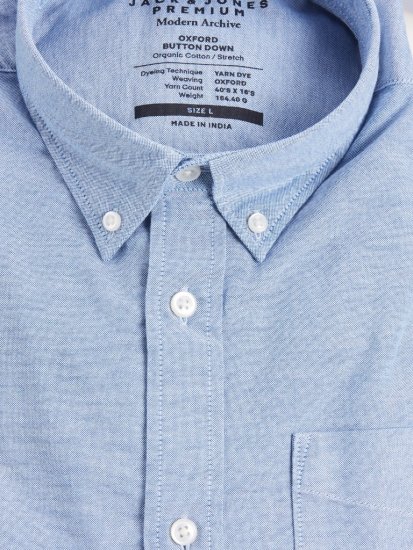 Jack & Jones Brook Oxford Shirt Long Sleeve Blue - Herrenhemden - Herrenhemden in großen Größen