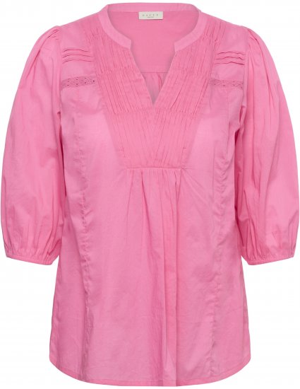 Kaffe Curve Karlia 3/4 Sleeve Blouse Pink - Blusen & Tuniken - 