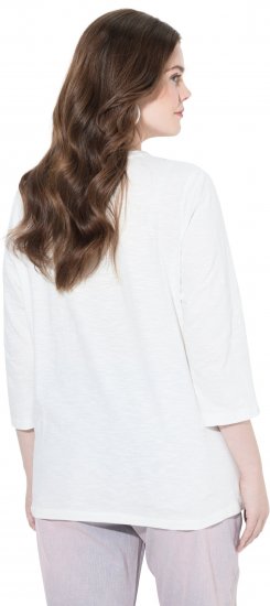 Ulla Popken Fashion Graphic T-Shirt Off-White - Bedruckte T-shirts für damen - 