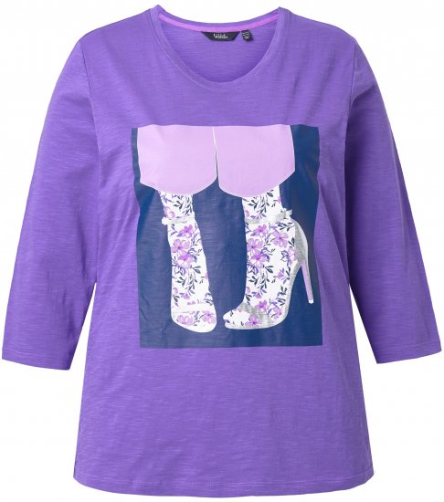 Ulla Popken Fashion Graphic T-Shirt Purple - Bedruckte T-shirts für damen - 