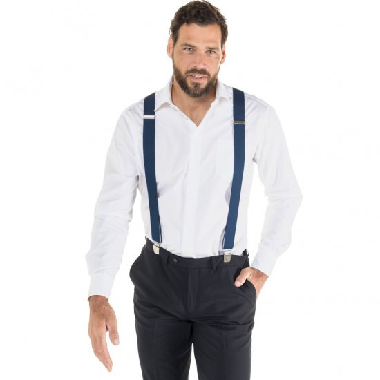 JP1880 Suspenders X-Shape Navy - Herrenkleidung - Herrenkleidung in großen Größen
