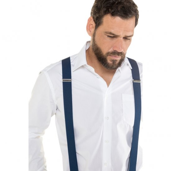JP1880 Suspenders X-Shape Navy - Herrenkleidung - Herrenkleidung in großen Größen