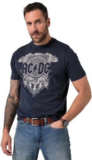 JP1880 AC/DC Black Ice T-Shirt Navy - Band-T-shirts - 