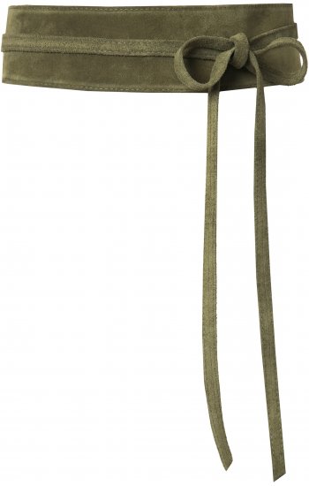 Ulla Popken Leather Tie Belt Olive Gray - Damengürtel - 