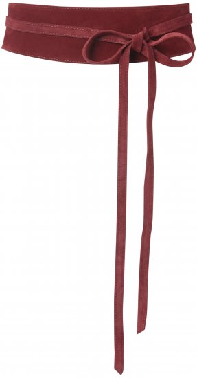 Ulla Popken Leather Tie Belt Dark Red - Damengürtel - 