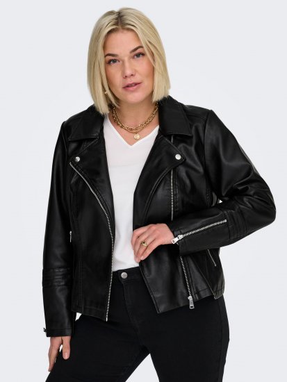 Only Carmakoma Emmy Biker Jacket Black - Lederjacken - 