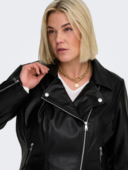 Only Carmakoma Emmy Biker Jacket Black - Lederjacken - 