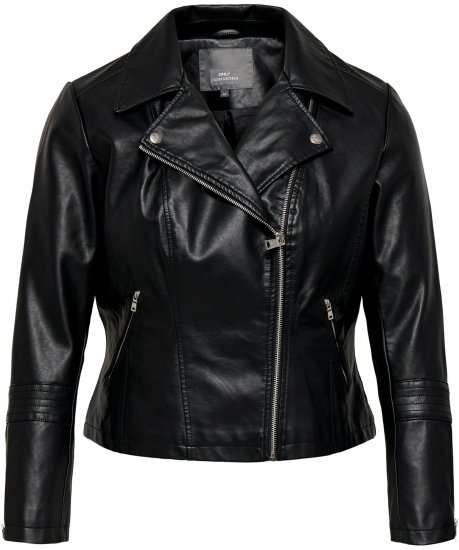Only Carmakoma Emmy Biker Jacket Black - Lederjacken - 