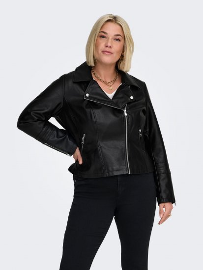 Only Carmakoma Emmy Biker Jacket Black - Lederjacken - 