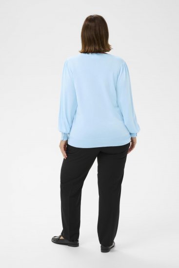 Kaffe Curve Lizzy Langarm-Pullover Blau - Pullover & Strickmode - 