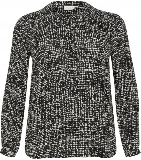 Kaffe Curve Mila Ami Bluse Schwarz/Turtledove - Blusen & Tuniken - 
