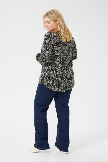 Kaffe Curve Mila Ami Bluse Schwarz/Turtledove - Blusen & Tuniken - 