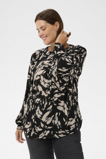 Kaffe Curve Mila Ami Bluse Schwarz - Blusen & Tuniken - 