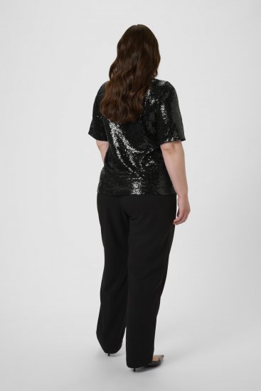 Kaffe Curve Mirana Sequin Blouse Black - Blusen - 