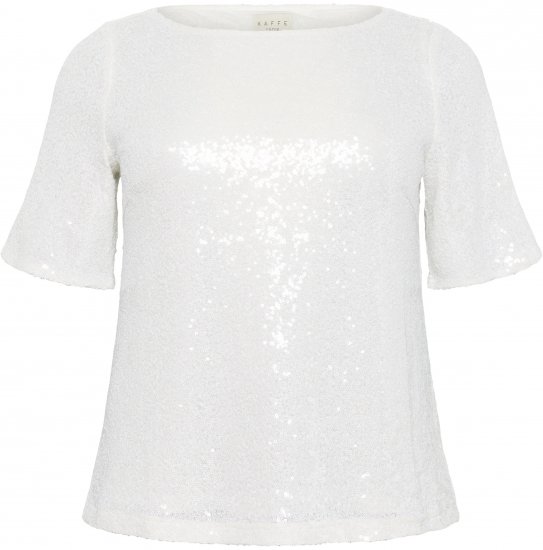 Kaffe Curve Mirana Sequin Blouse Chalk - Blusen - 