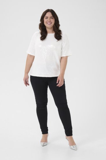 Kaffe Curve Mirana Sequin Blouse Chalk - Blusen - 