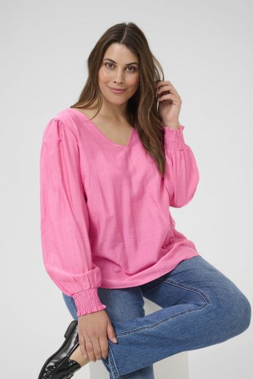 Kaffe Curve Sofia Blouse Pink Power - Blusen - 