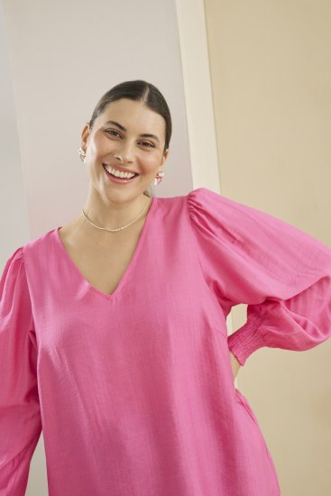 Kaffe Curve Sofia Blouse Pink Power - Blusen - 