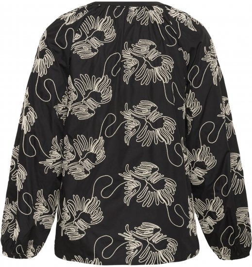 Kaffe Curve Kimmie Blouse Black Chalk Embroidery - Blusen - 