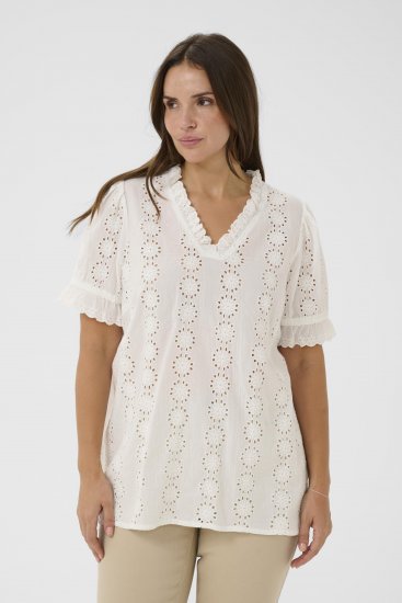 Kaffe Curve Dina Blouse White - Blusen - 