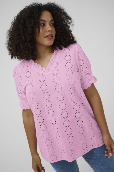 Kaffe Curve Dina Blouse Pink Frosting - Blusen - 