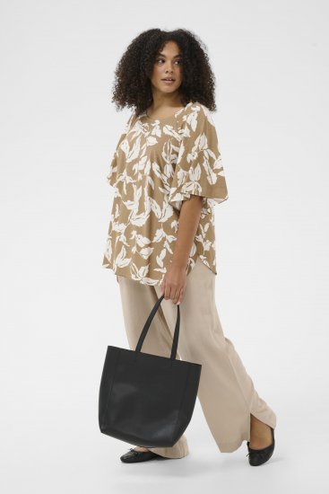 Kaffe Curve Marla Blouse Oak Chalk Leaf - Blusen - 