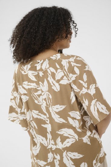 Kaffe Curve Marla Blouse Oak Chalk Leaf - Blusen - 