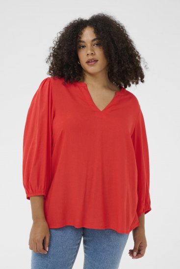 Kaffe Curve Mille Blouse Poppy Red - Blusen - 