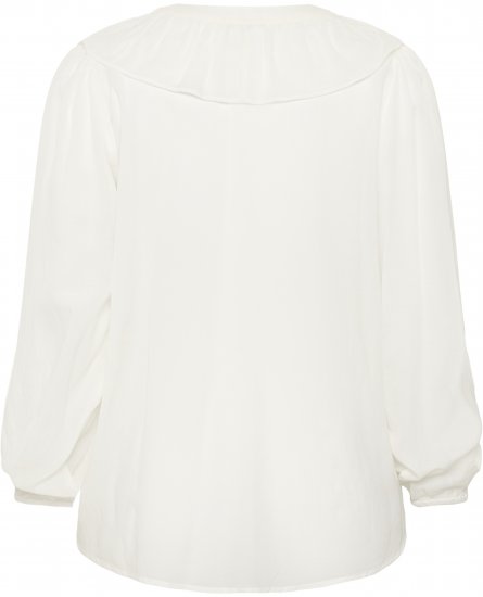 Kaffe Curve Lana Frill Blouse White - Blusen - 