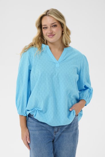 Kaffe Curve Thea Blouse Aquarius Blue - Blusen & Tuniken - 