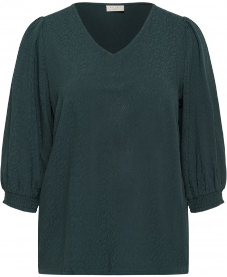 Kaffe Curve Pippi Blouse 3/4 Sleeve Magical Forest Green - Blusen & Tuniken - 