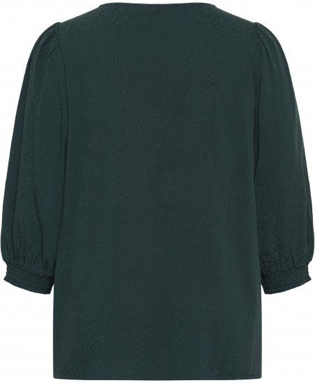 Kaffe Curve Pippi Blouse 3/4 Sleeve Magical Forest Green - Blusen & Tuniken - 