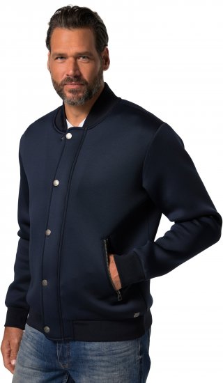 JP1880 College Jacket Scuba Fabric with Zipper Navy - Herren jacken - Herren Jacken in großen Größen