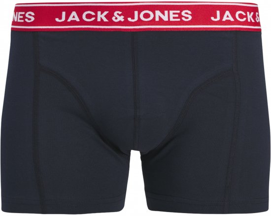 Jack & Jones Hector Solid Trunks 3-Pack Navy/Red/Grey - Boxershorts - Herren Boxershorts Große Größen 