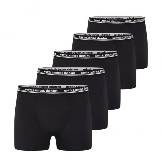 North Latitude 5-Pack Boxershorts Black - Boxershorts - Herren Boxershorts Große Größen 