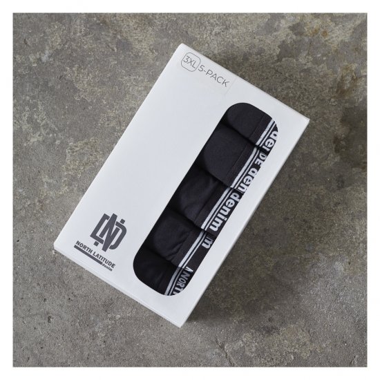 North Latitude 5-Pack Boxershorts Black - Boxershorts - Herren Boxershorts Große Größen 