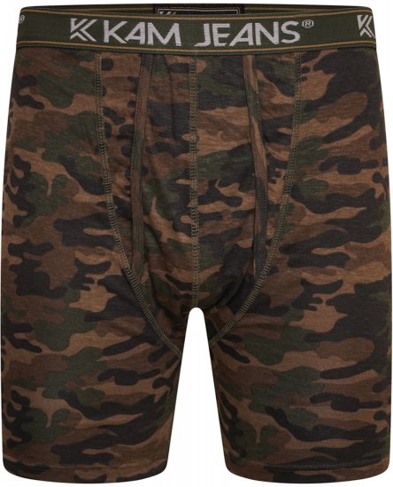 Kam Jeans 813 Camo Print Boxers Charcoal Khaki - Boxershorts - Herren Boxershorts Große Größen 