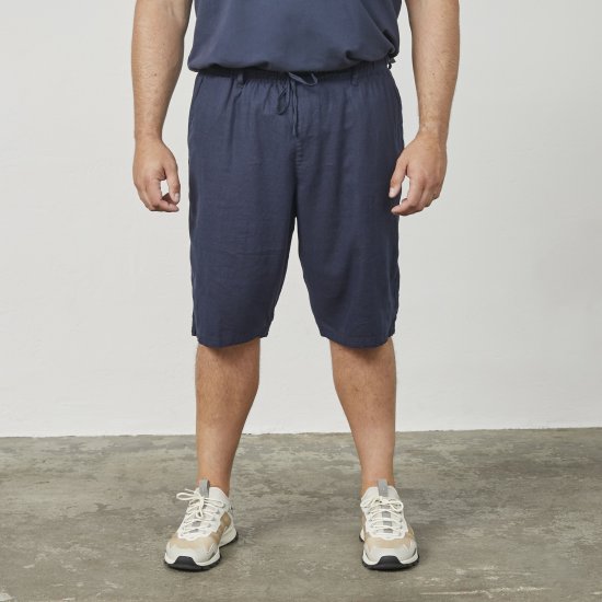 North Latitude 61154 Leinen Shorts Mit Bequemer Passform Navy Blau - Herrenshorts - Herrenshorts in großen Größen