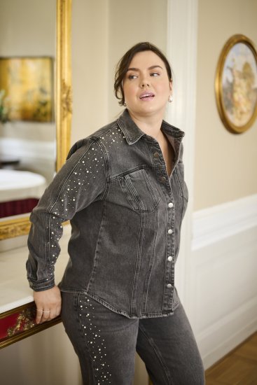 Kaffe Curve Petri Denim Jacket Grey Vintage Wash - Jacken - 