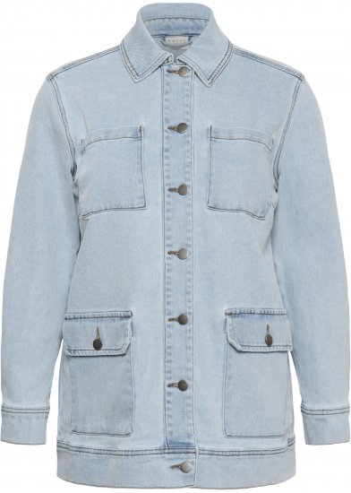 Kaffe Curve Ninna Casual Jacket Light Blue Washed - Jacken - 