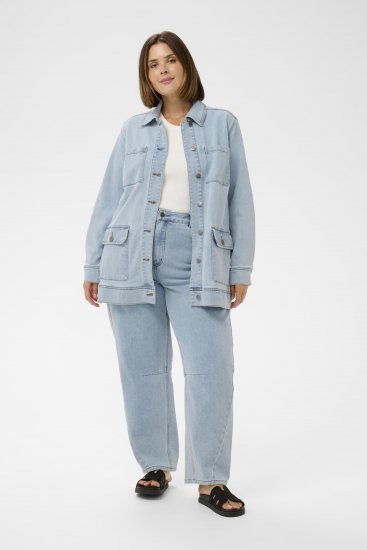 Kaffe Curve Ninna Casual Jacket Light Blue Washed - Jacken - 