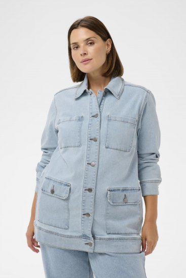 Kaffe Curve Ninna Casual Jacket Light Blue Washed - Jacken - 