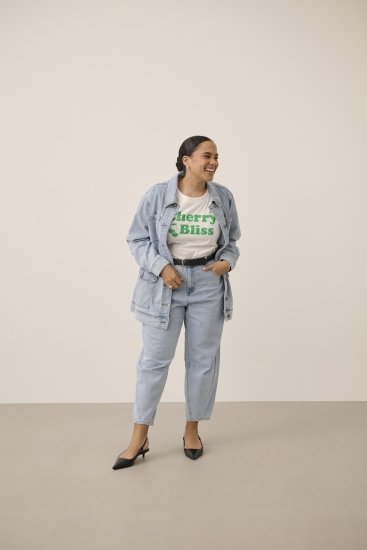 Kaffe Curve Ninna Casual Jacket Light Blue Washed - Jacken - 