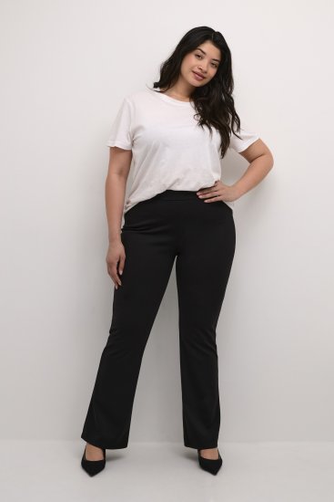 Kaffe Curve Jenna Ausgestellte Leggings Tiefschwarz - Jeans & Hosen in Großen Größen – Plus Size - 