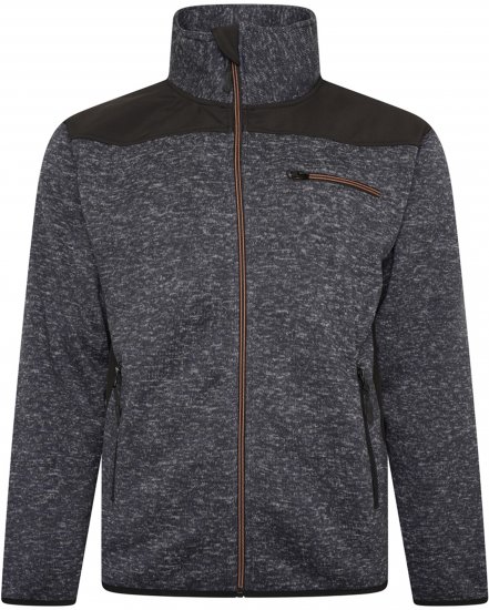 Kam jeans KV133 Twisted Marl Fleece Jacket Black - Herren jacken - Herren Jacken in großen Größen