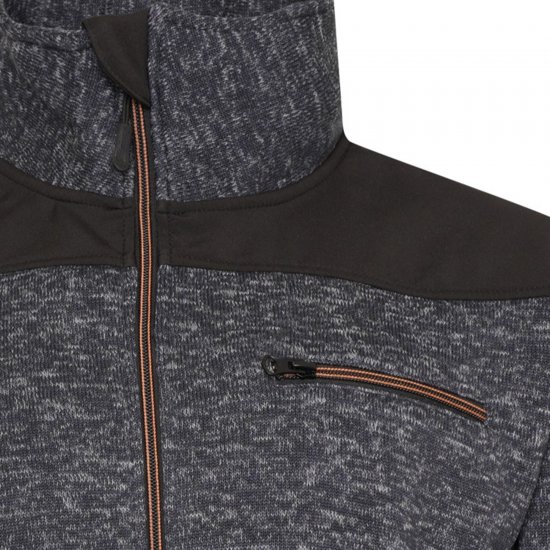 Kam jeans KV133 Twisted Marl Fleece Jacket Black - Herren jacken - Herren Jacken in großen Größen