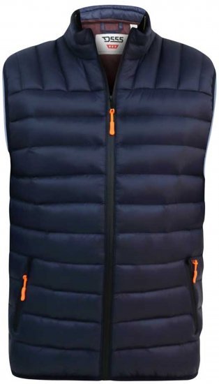 D555 WICKHAM 1 Puffer Gilet with Burgundy Lining Navy - Westen - Outdoor-Westen in großen Größen